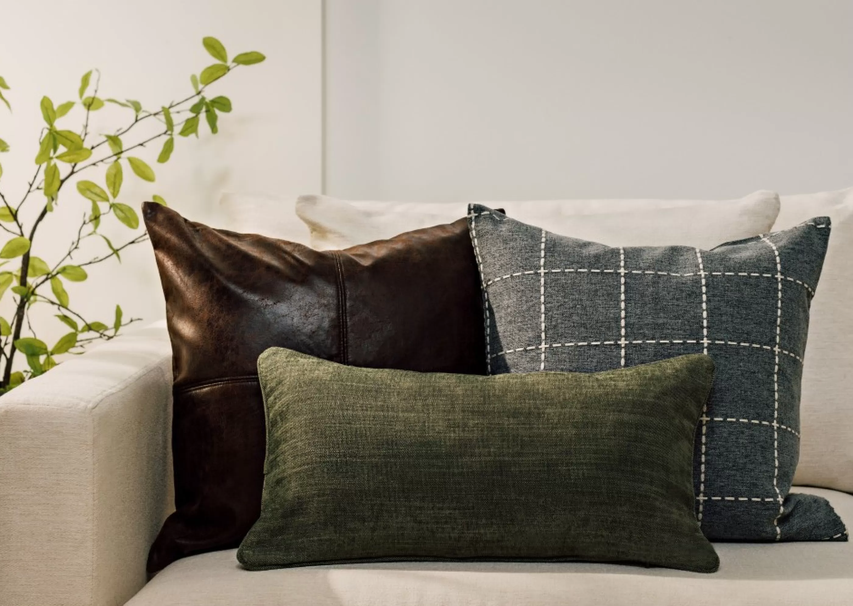 unavailable Pillows*Jarvis Faux Leather Pillow 20"X20" Dark Brown