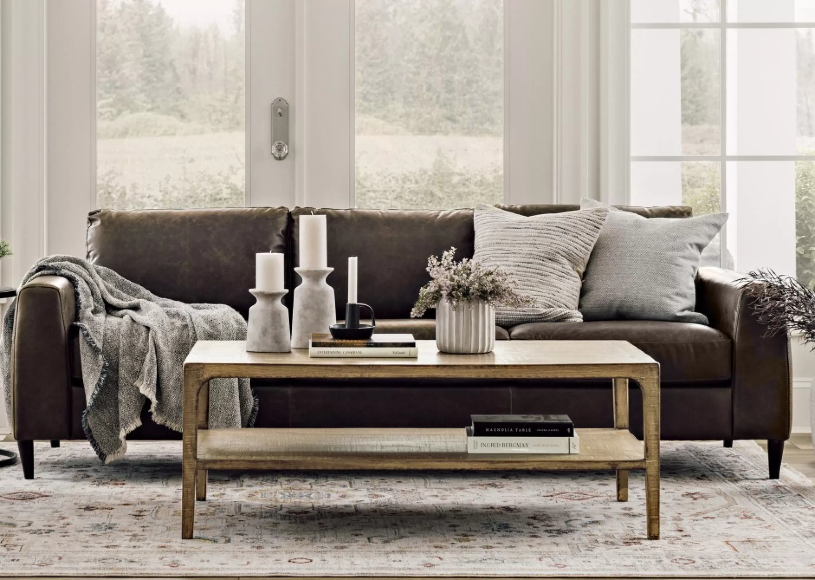 unavailable Sofas*Kaston Leather Sofa -Sevilla Brunette