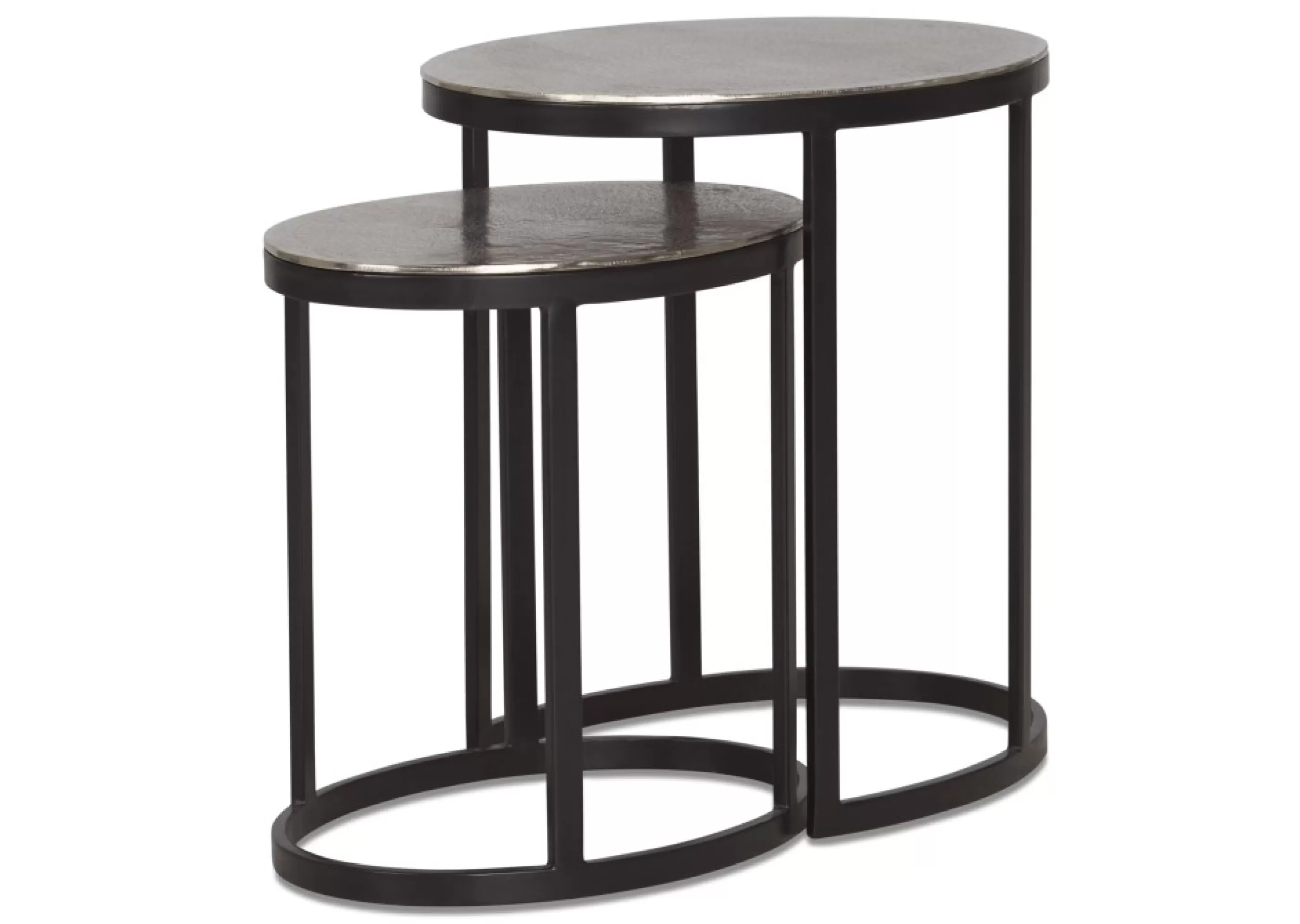 Urban Barn Living Room*Marley Recycled Metal Nesting Table -Raw Nickel