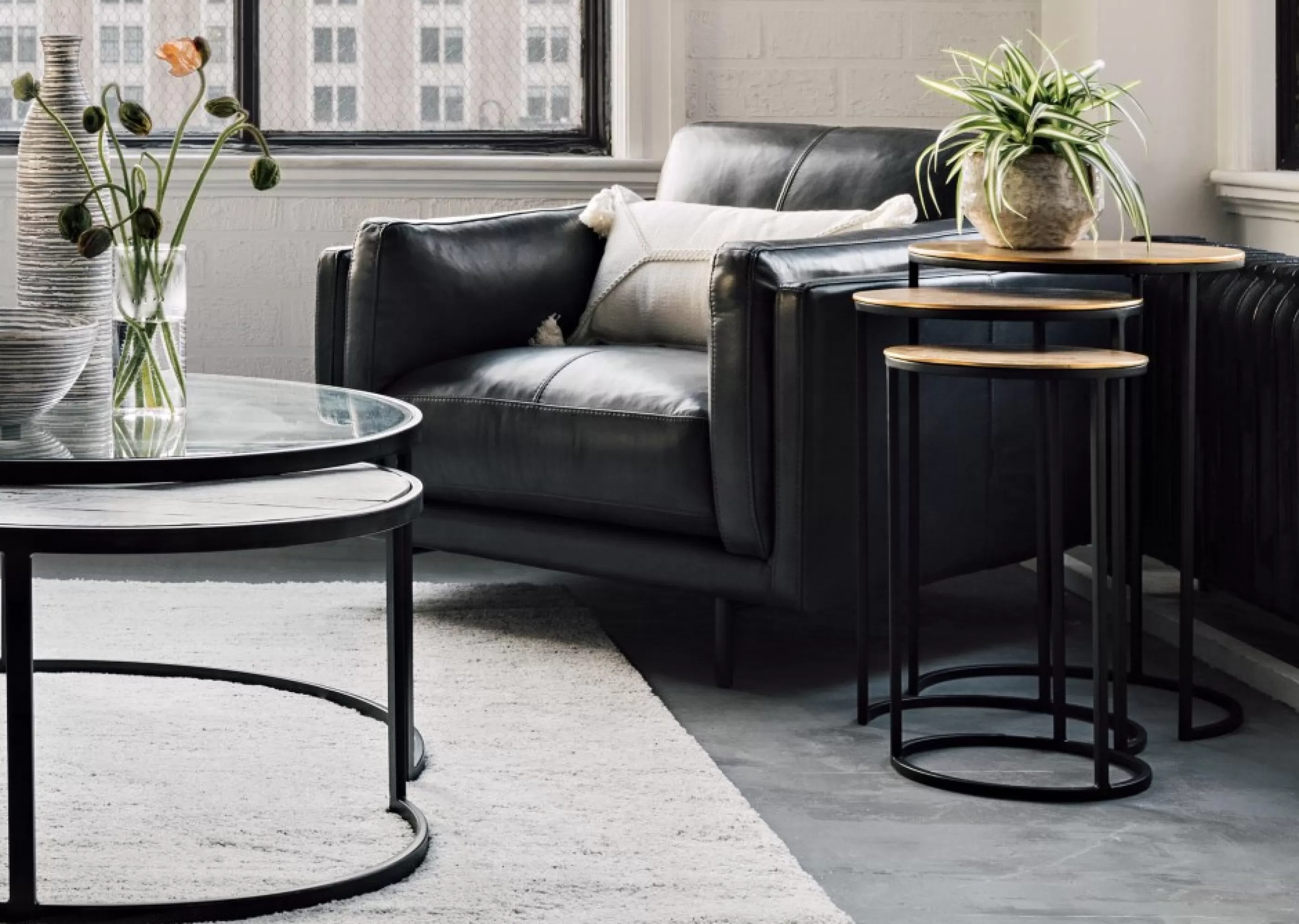 unavailable Living Room*Mirri Recycled Metal Nesting Table Set -Brass