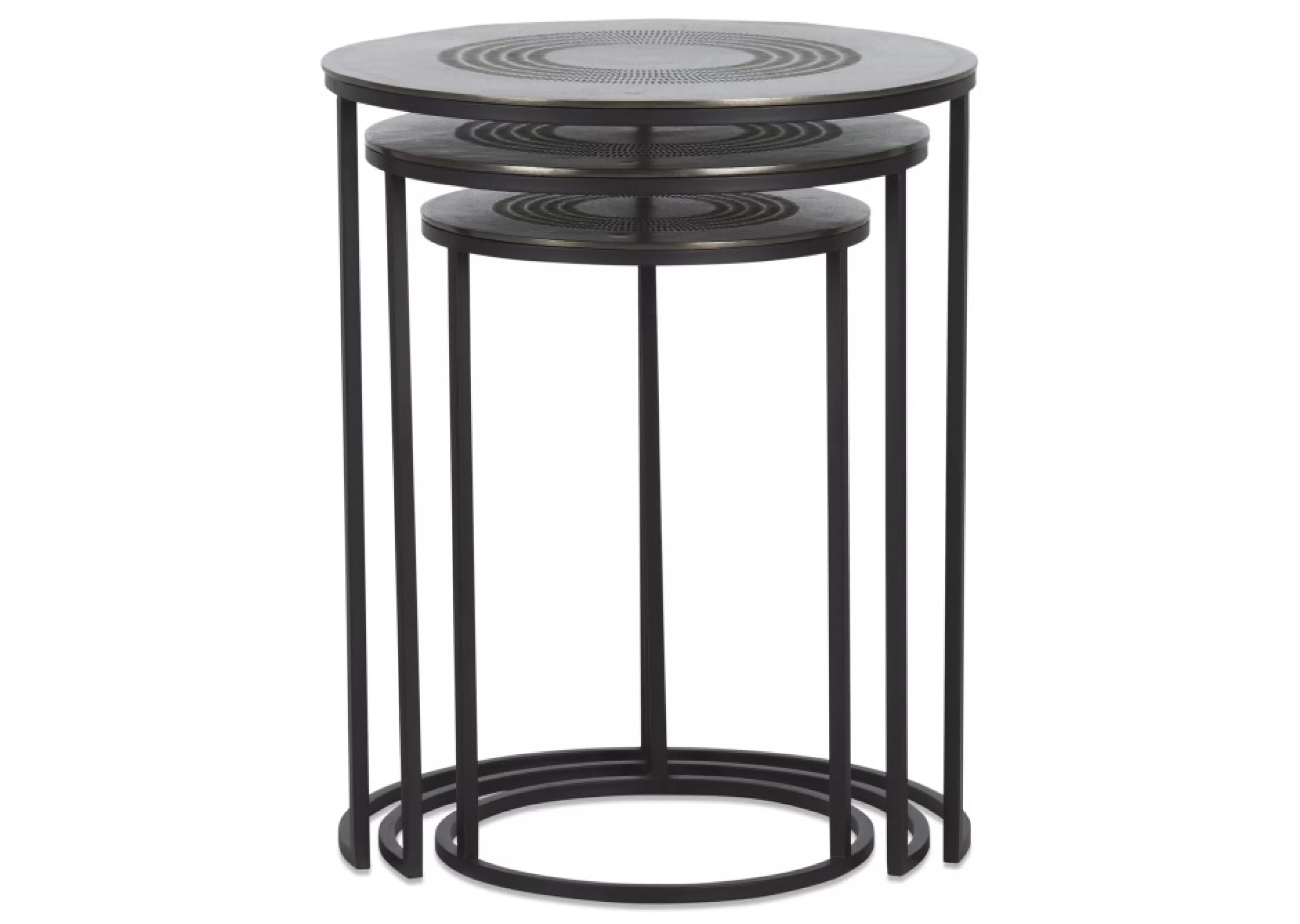unavailable Living Room*Modello Recycled Metal Nesting Table Set -Charcoal