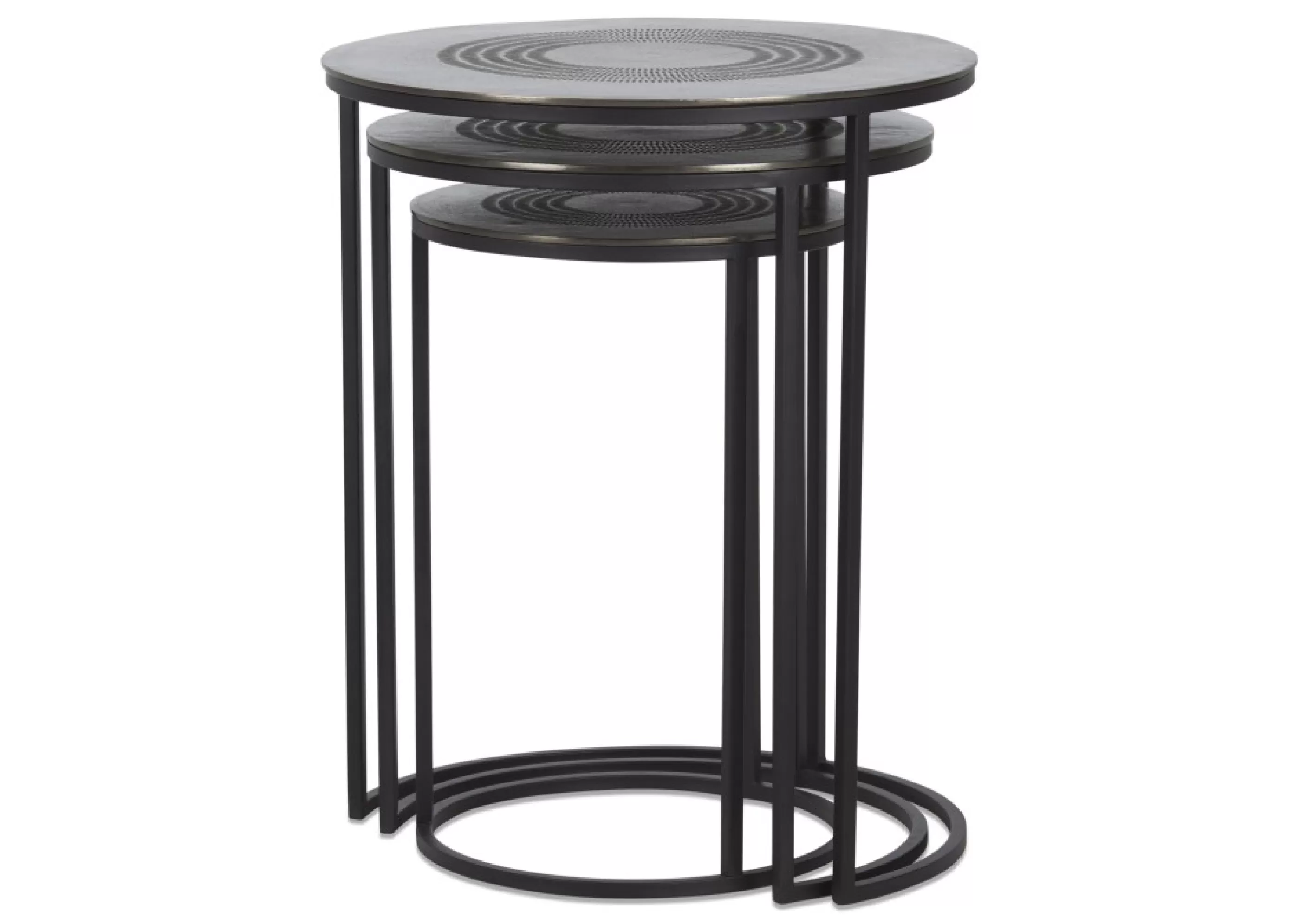 unavailable Living Room*Modello Recycled Metal Nesting Table Set -Charcoal